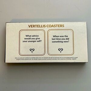 Vertellis Coasters Conversation Starter Ice Breaker Set Of 20 Cards/Coasters